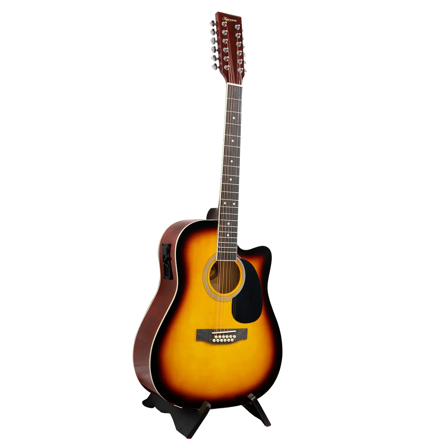 12-String Acoustic Guitar w/ EQ, High-Gloss Finish | Karrera