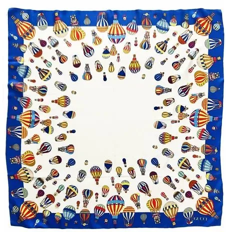 1980s GUCCI BALLOON PRINT SILK Multicolor SCARF
