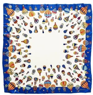 1980s GUCCI BALLOON PRINT SILK Multicolor SCARF