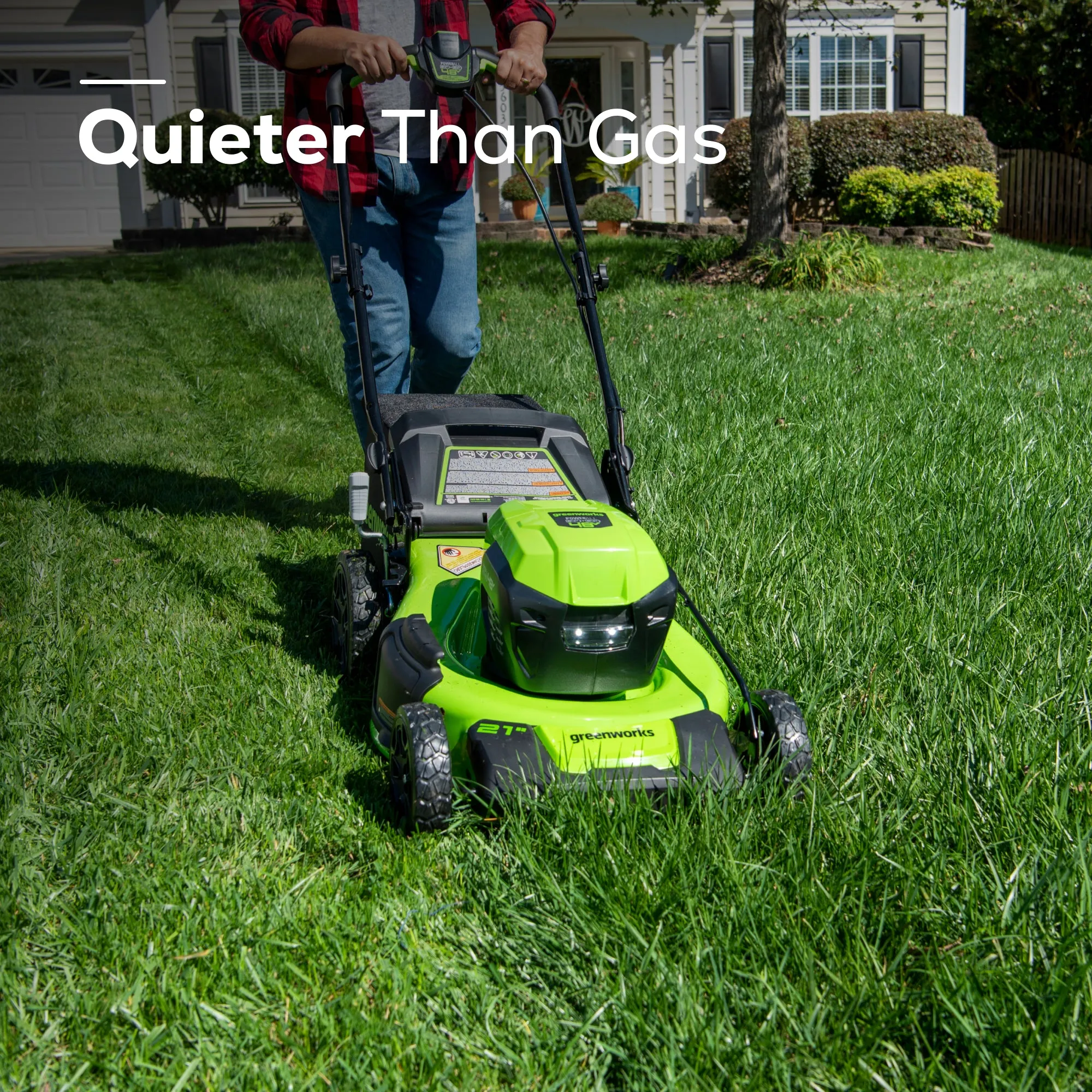 48V (2x24V) 21" Cordless Battery Self-Propelled Lawn Mower w/ Two (2) 5.0Ah USB Batteries & Dual Port Charger