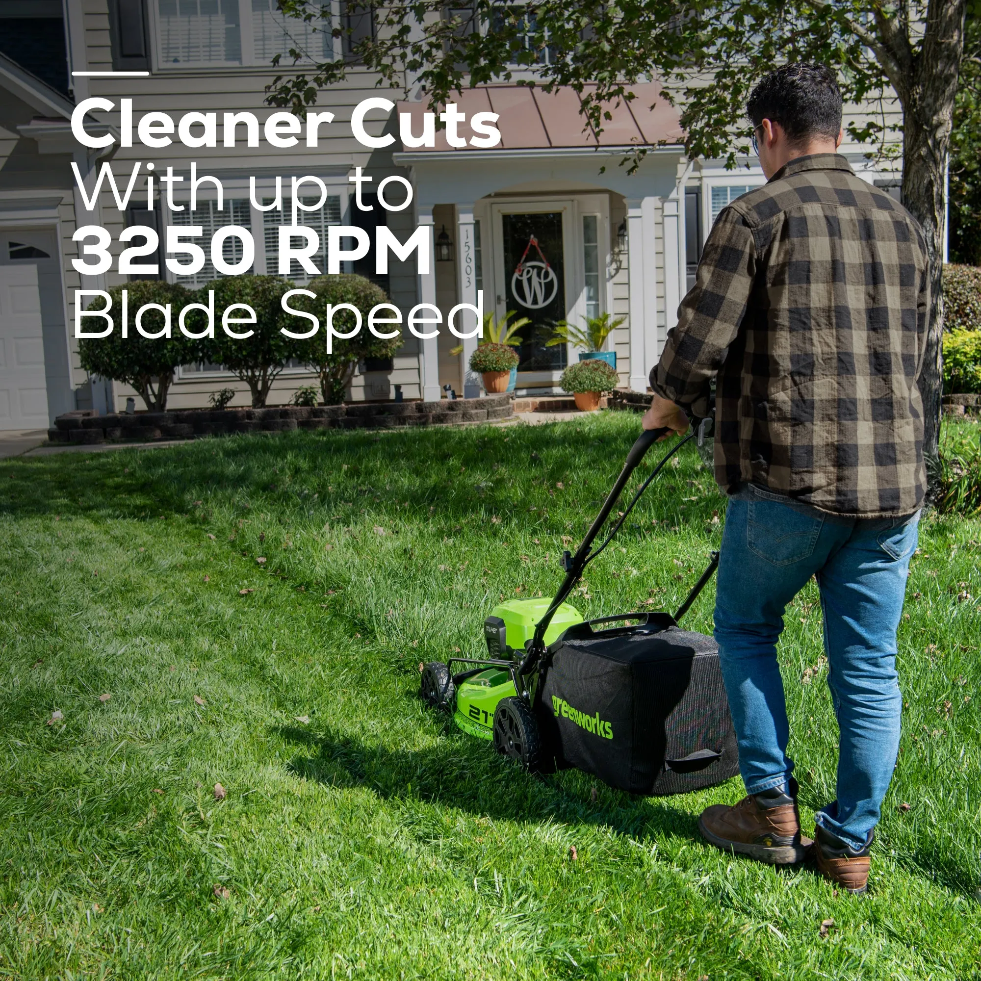 48V (2x24V) 21" Cordless Battery Self-Propelled Lawn Mower w/ Two (2) 5.0Ah USB Batteries & Dual Port Charger