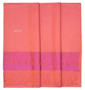 Aker Bi-Color Women Silk Scarf Shawl - Light Coral