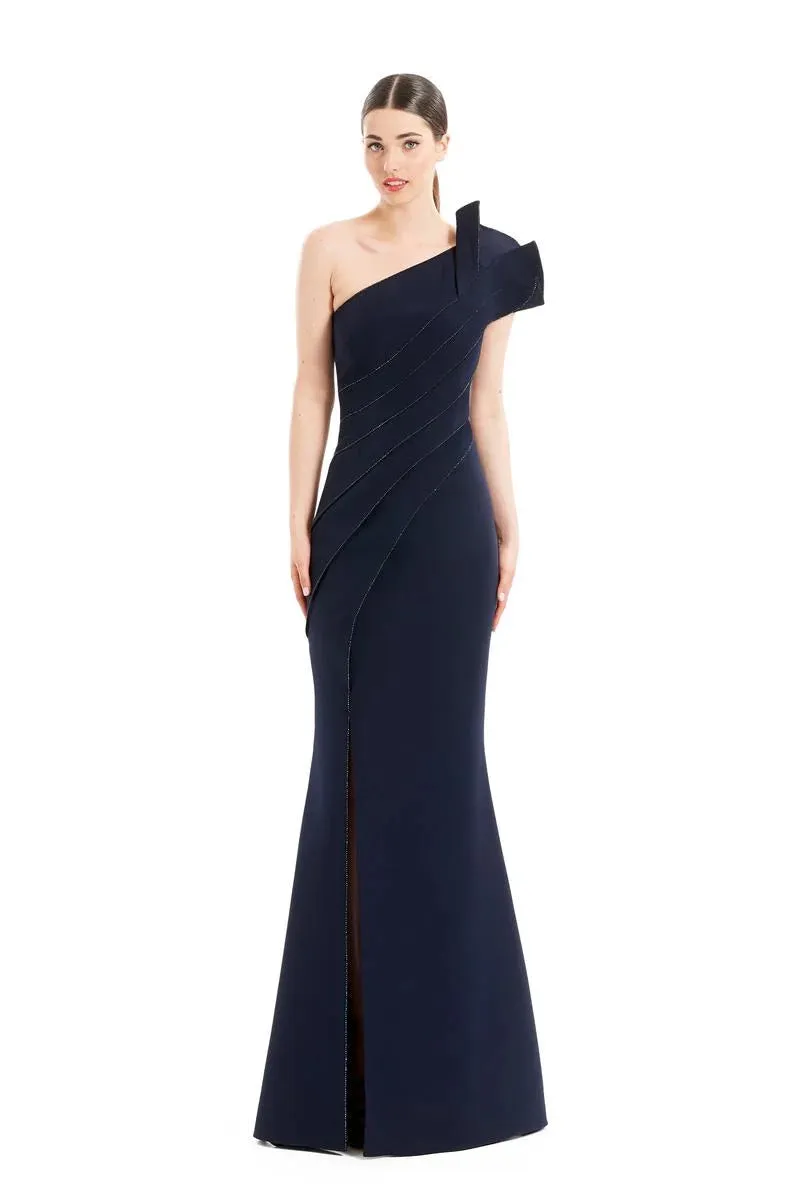 Alexander By Daymor - 1671 - One-Shoulder Gown with Sculptural Detail