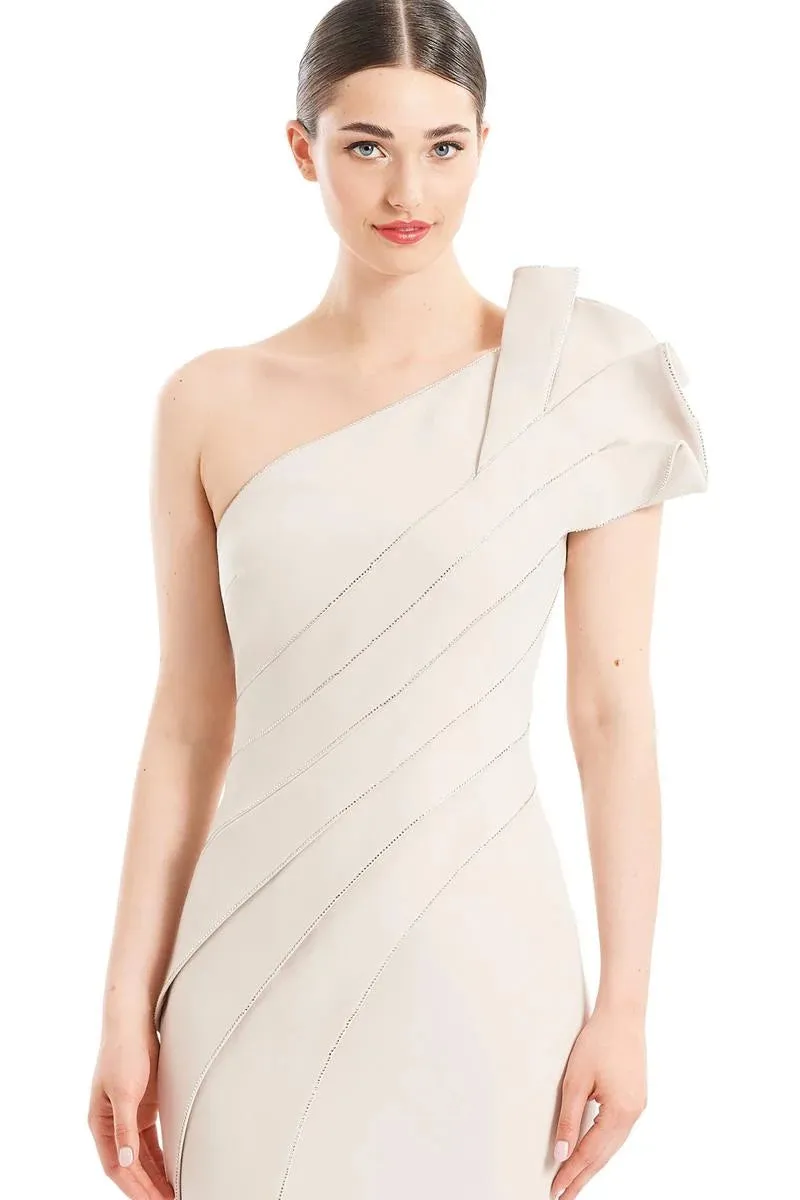 Alexander By Daymor - 1671 - One-Shoulder Gown with Sculptural Detail