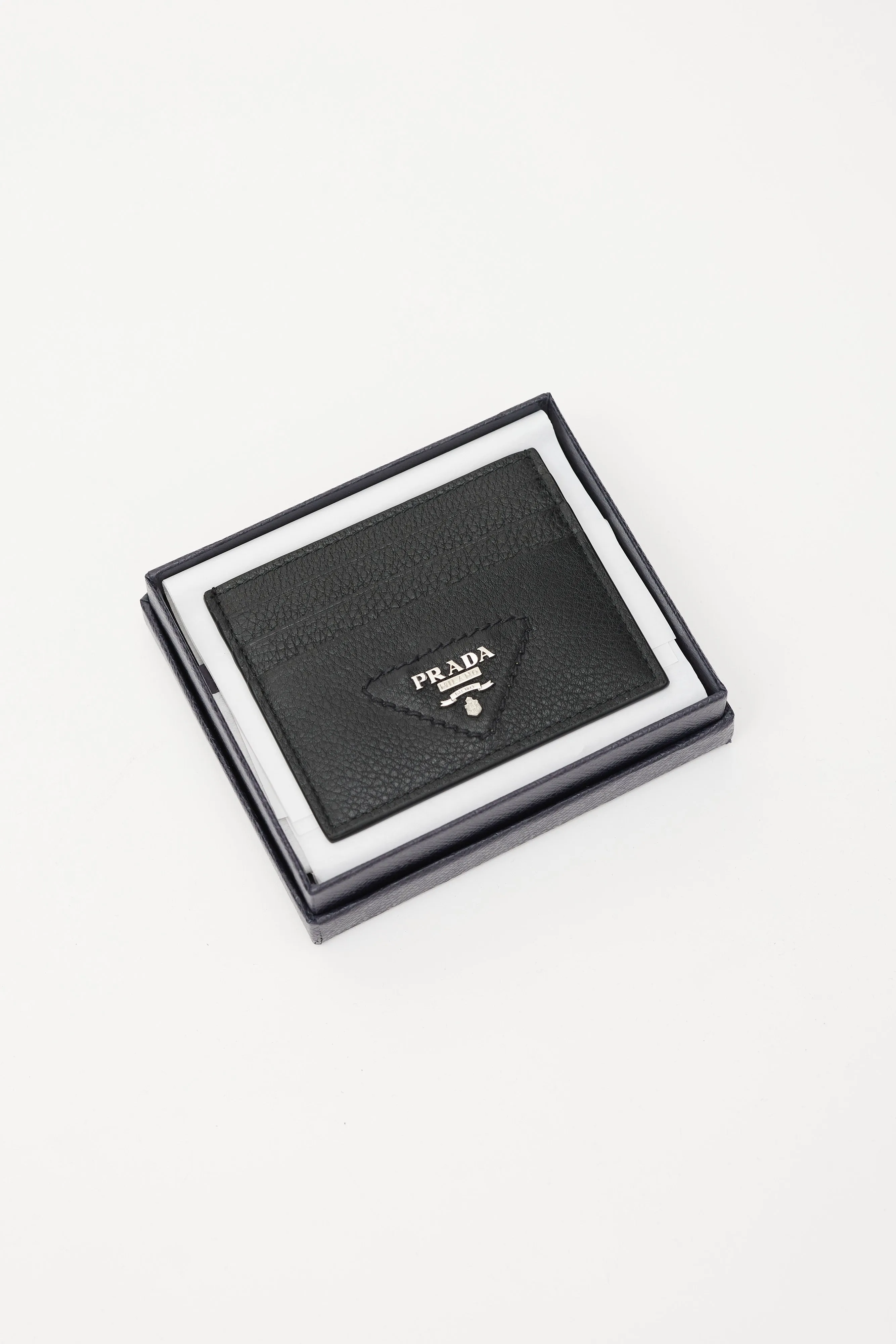 Black & Silver Leather Logo Cardholder
