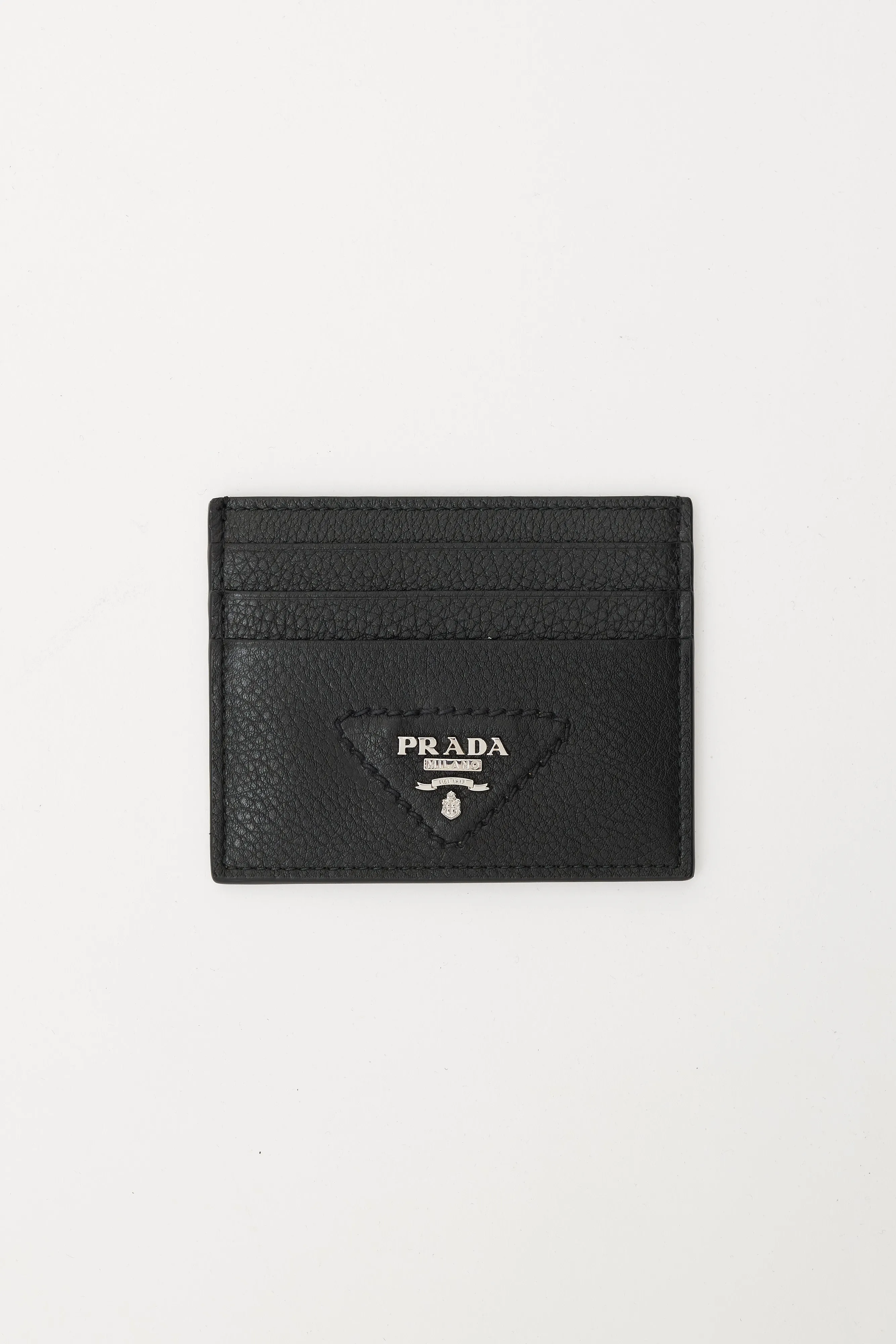 Black & Silver Leather Logo Cardholder
