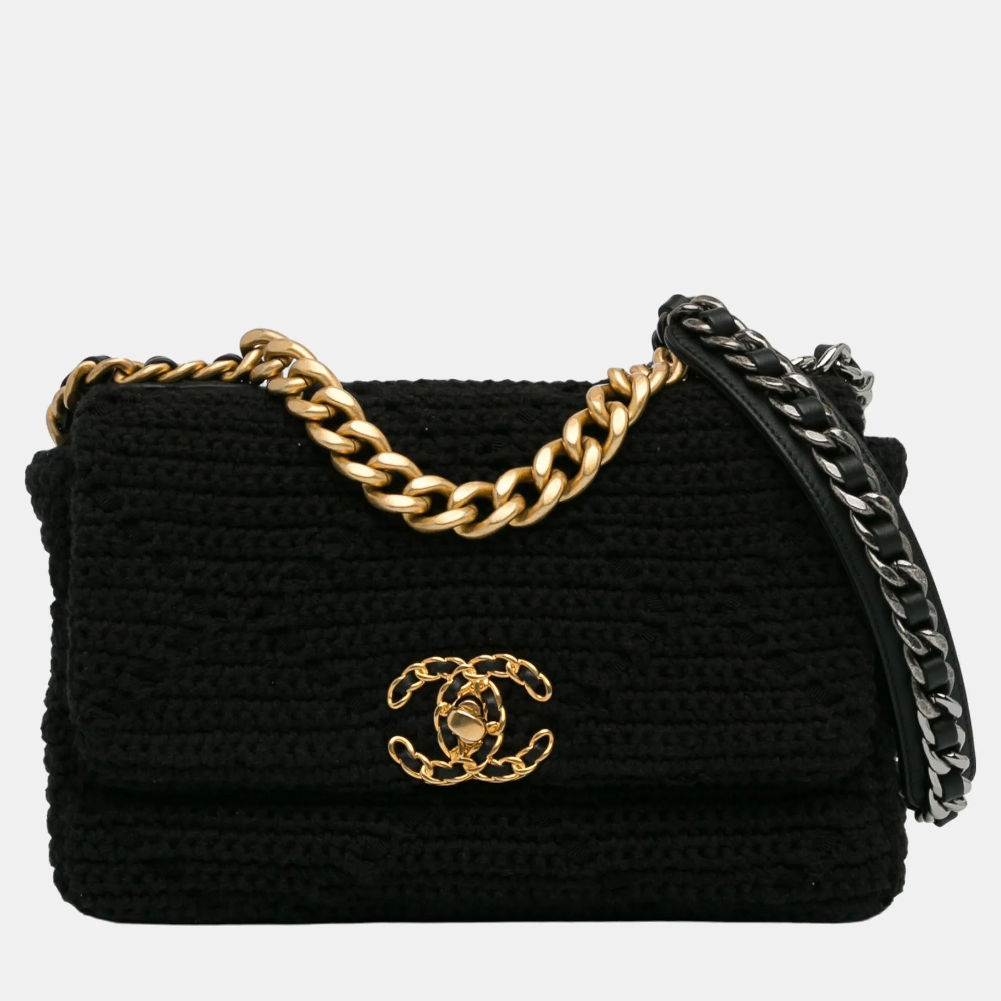 Black Medium Crochet 19 Flap
