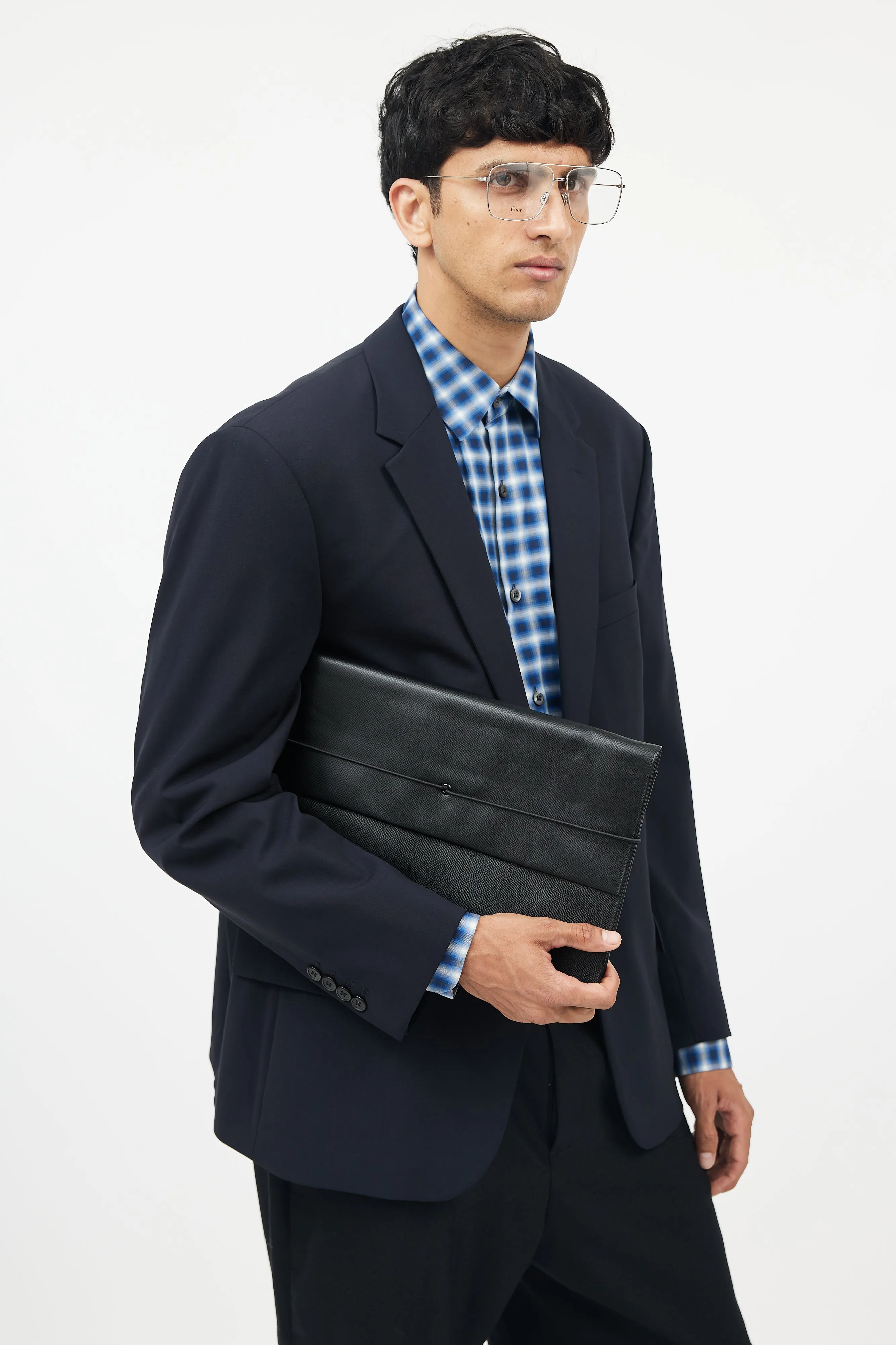 Black Saffiano Leather Portfolio