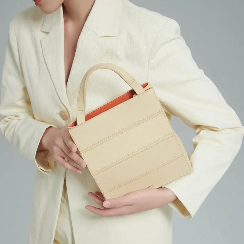 Block Small Foldable Handbag - Almond