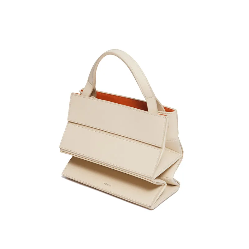 Block Small Foldable Handbag - Almond