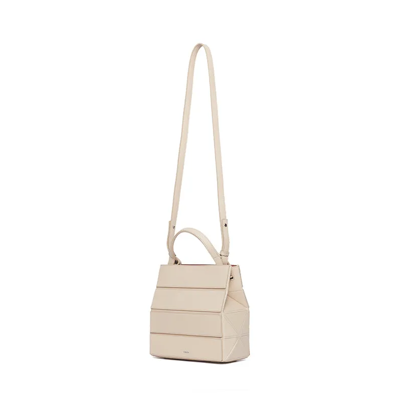 Block Small Foldable Handbag - Almond