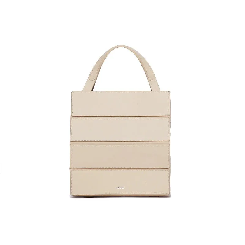 Block Small Foldable Handbag - Almond