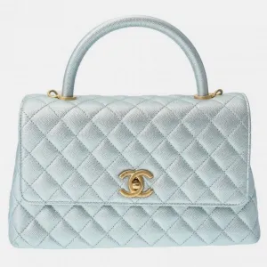 Blue Caviar Skin Metallic Matelasse 29 Handbag
