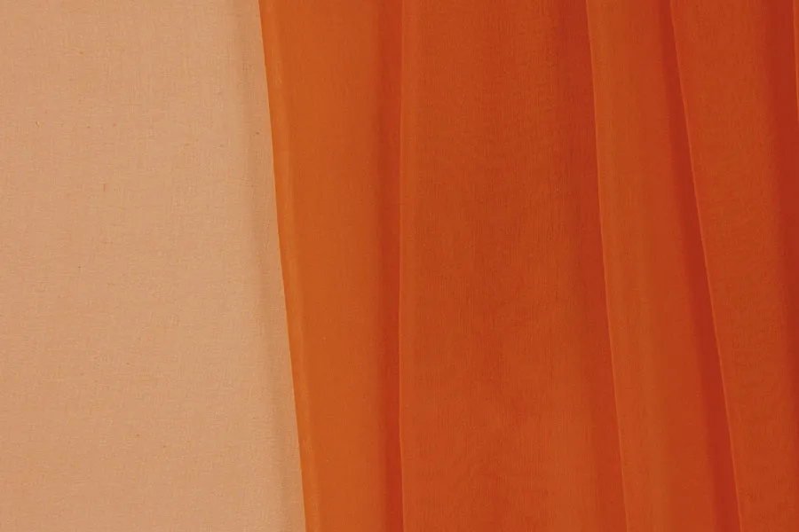 Brilliant Tropical Orange Silk Chiffon