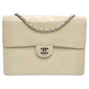 Chanel 1990s Goat Skin Single Flap with Palladium Hardware