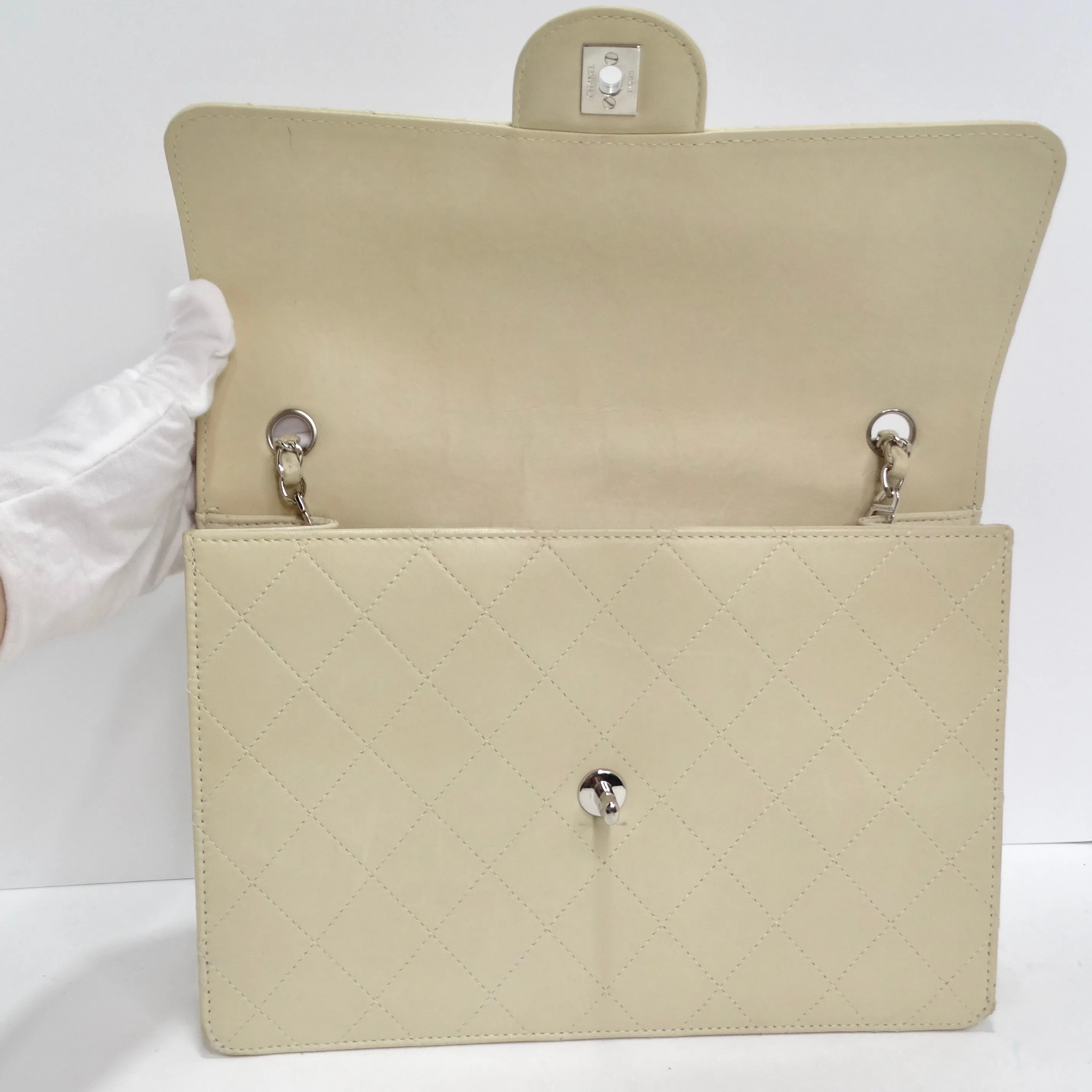 Chanel 1990s Goat Skin Single Flap with Palladium Hardware