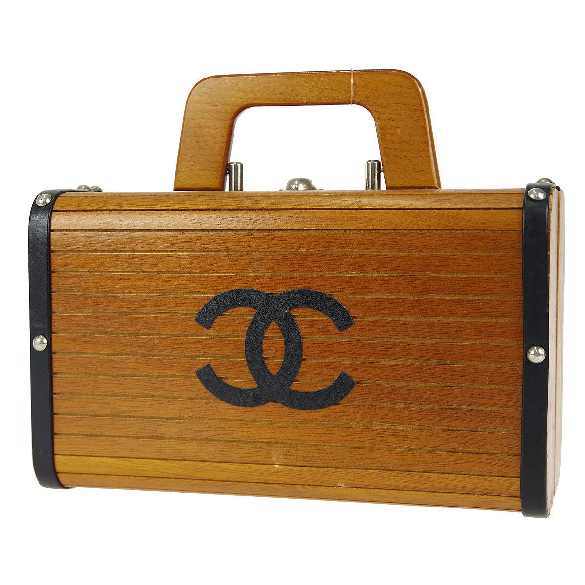 CHANEL * 1990s Wooden Vanity Handbag