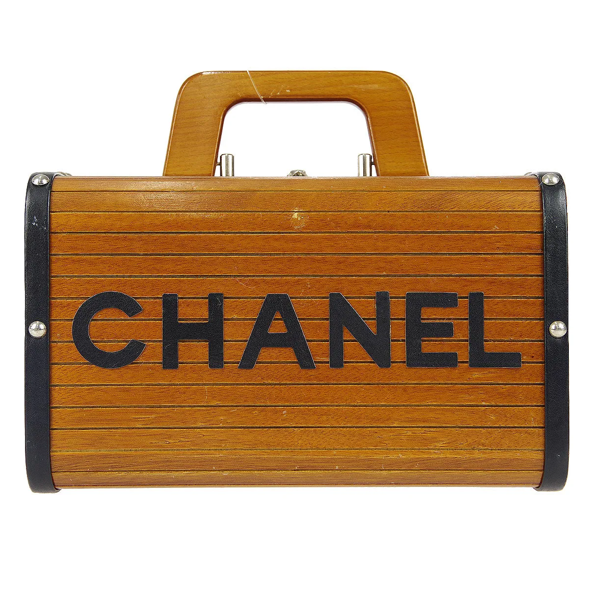 CHANEL * 1990s Wooden Vanity Handbag