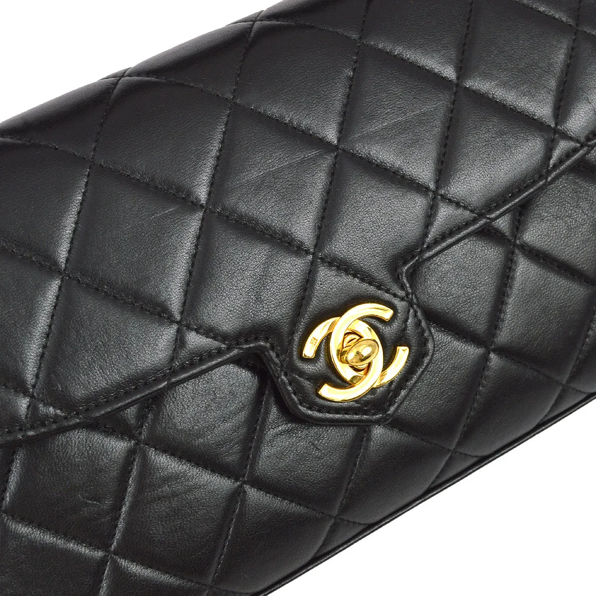 Chanel 1996-1997 Black Lambskin Flap Handbag