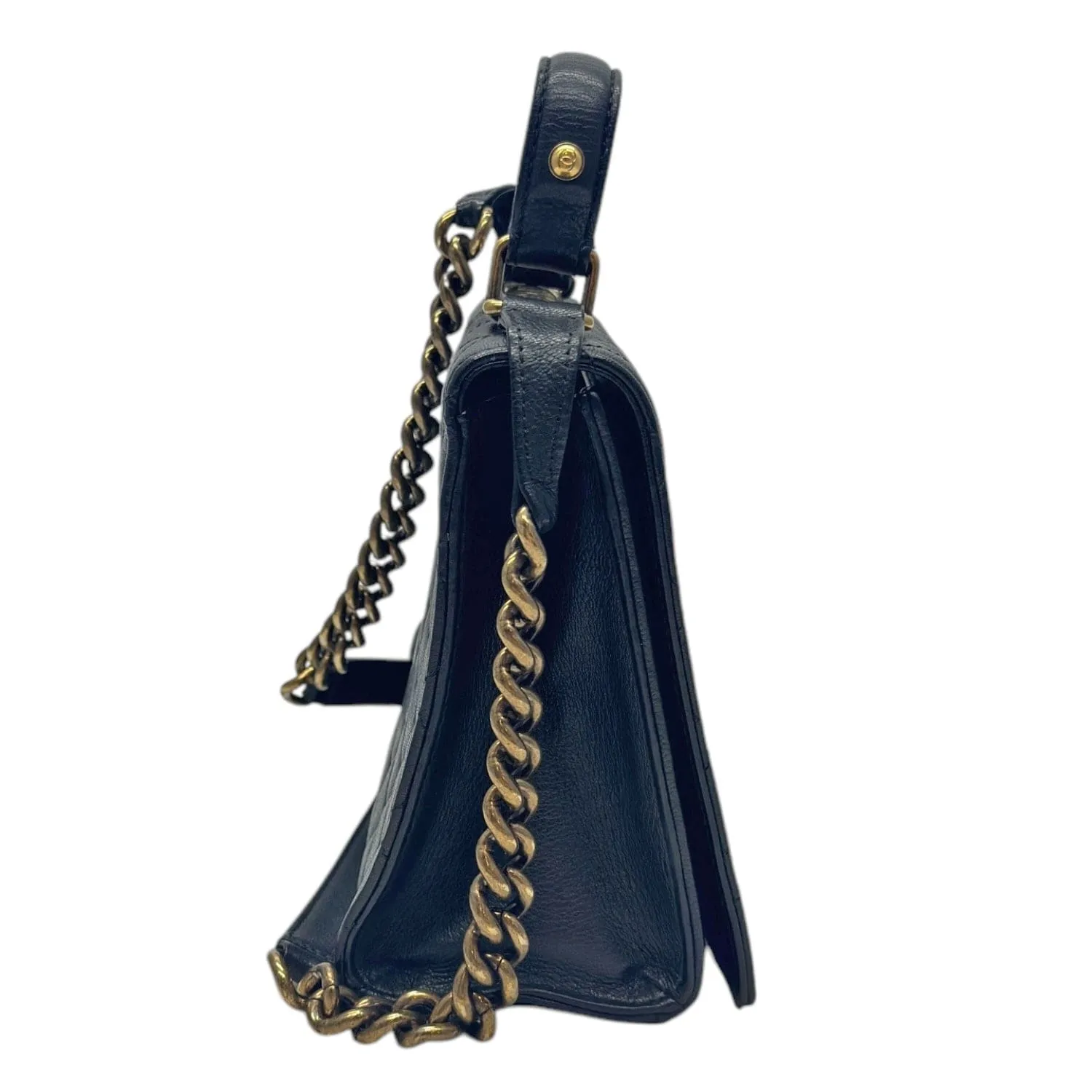 CHANEL 2012 Diamond Quilted Leather Rita Flap Bag - Black