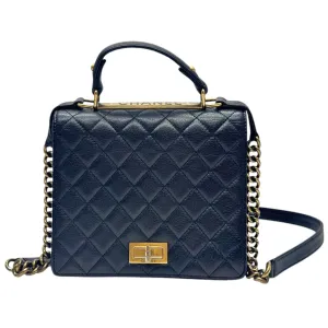 CHANEL 2012 Diamond Quilted Leather Rita Flap Bag - Black