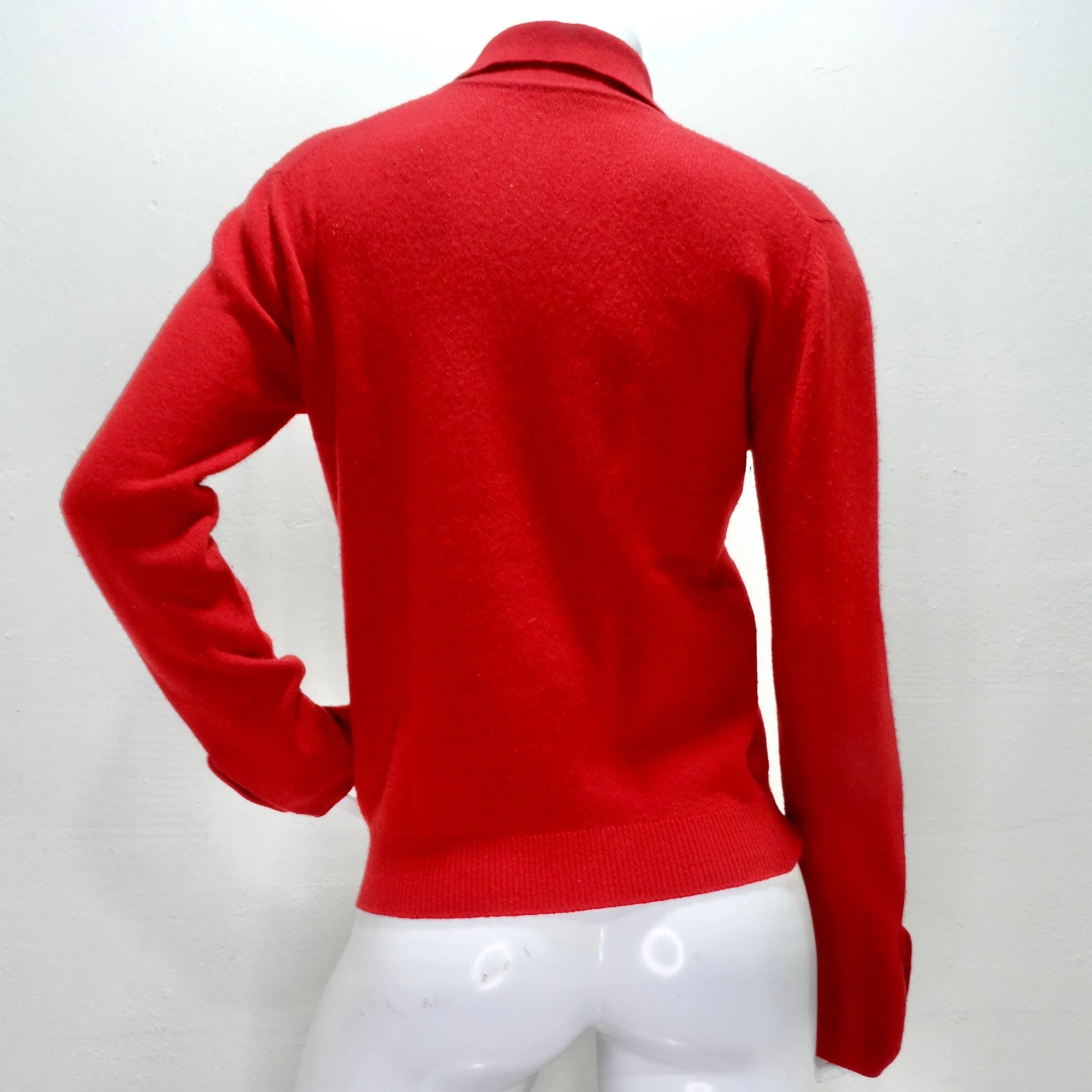 Chanel 90s Red Cashmere Cardigan