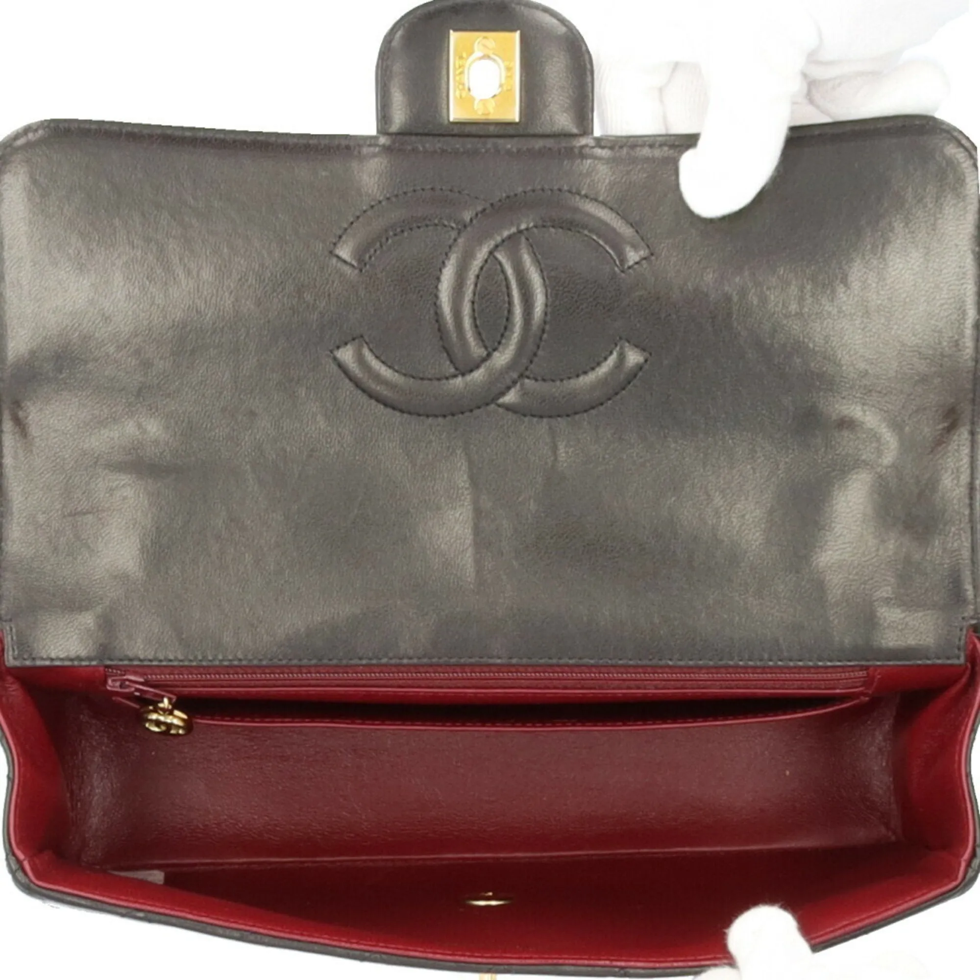 CHANEL Bag Cocomark Matelasse Handbag Lambskin Black Women's