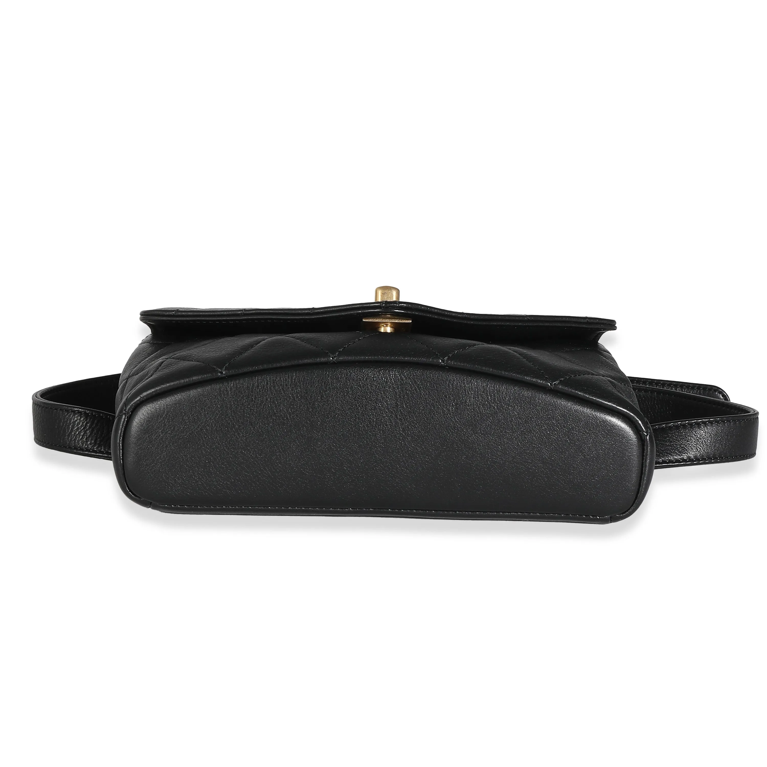 CHANEL Black Quilted Calfskin Carry With Chic Flap Waist Bag