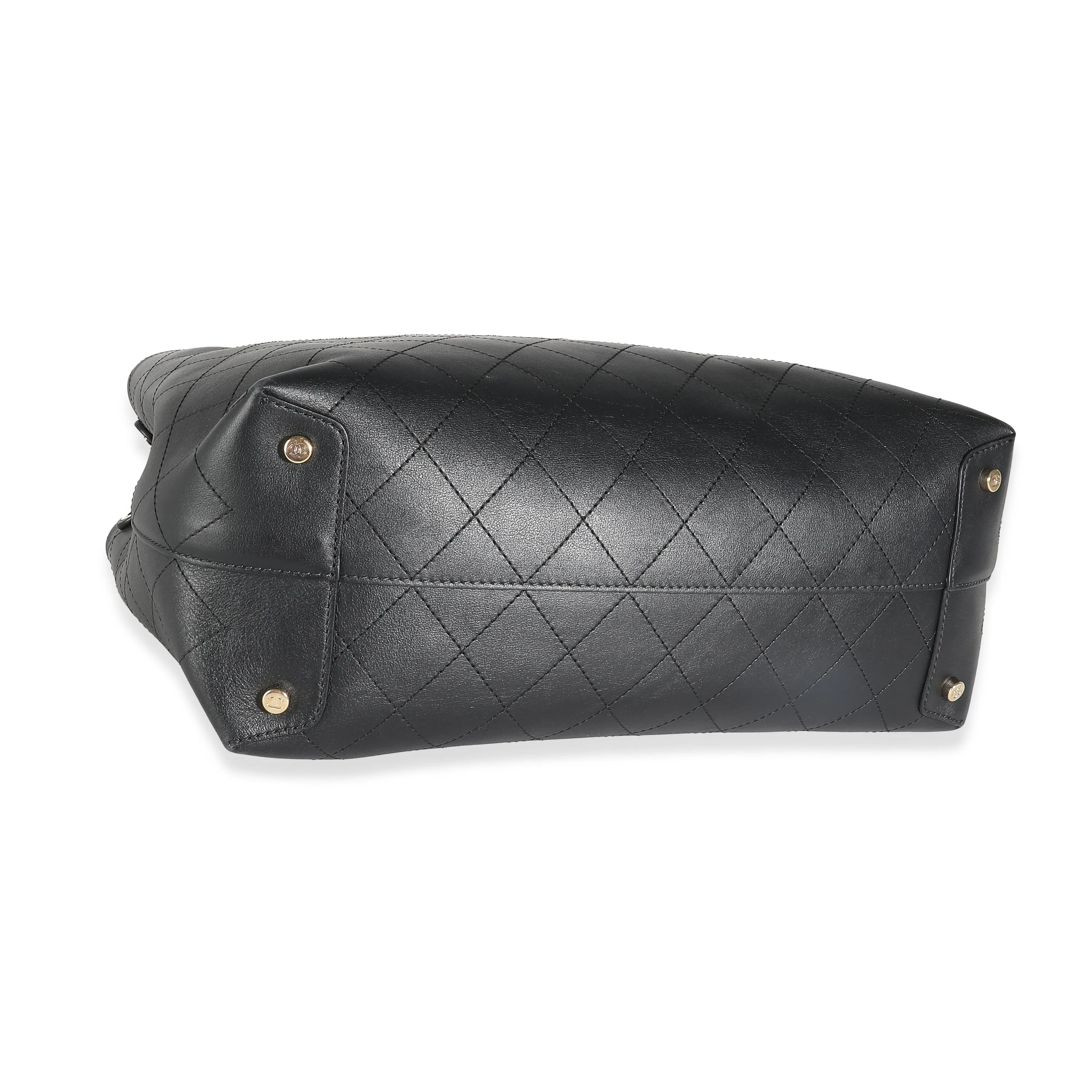 CHANEL Black Quilted Calfskin Large Serial Shopper Tote