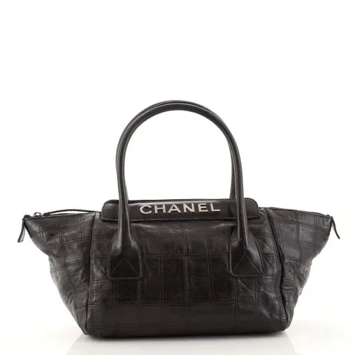 CHANEL LAX QUILTED LEATHER CHOCOLATE BAR HANDBAG