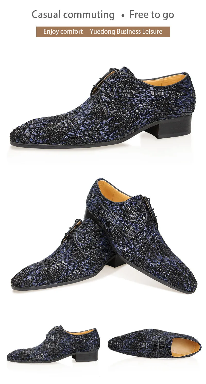 Classic Synthetic Printing Derby Shoes