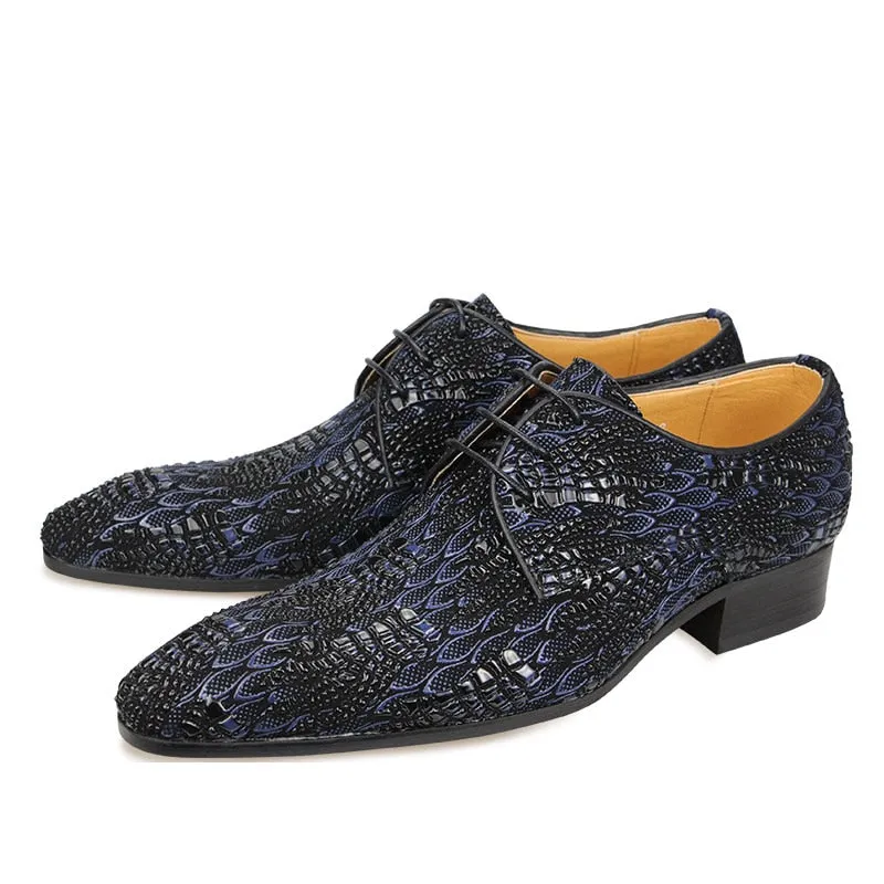 Classic Synthetic Printing Derby Shoes
