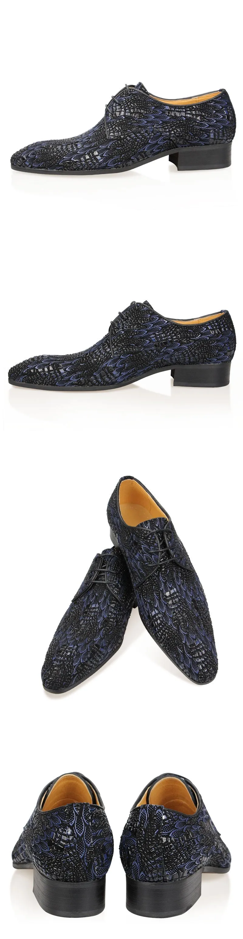 Classic Synthetic Printing Derby Shoes