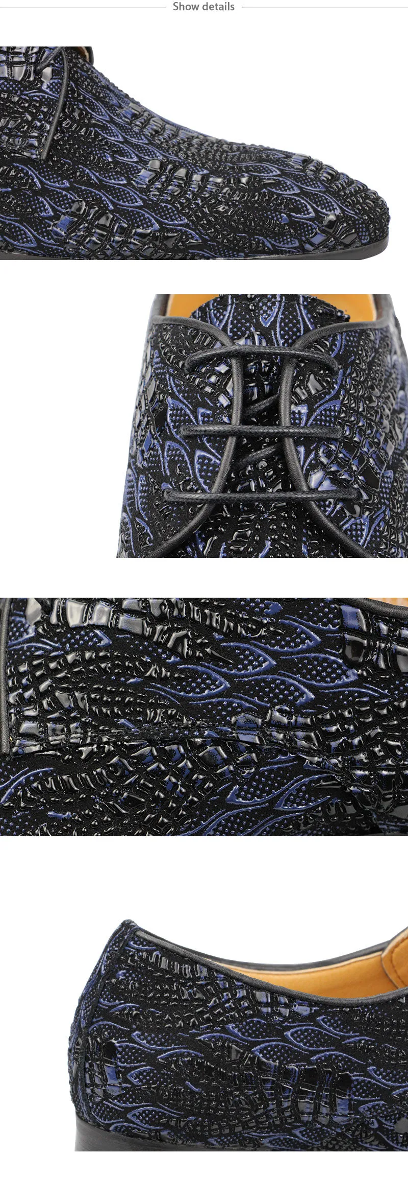 Classic Synthetic Printing Derby Shoes
