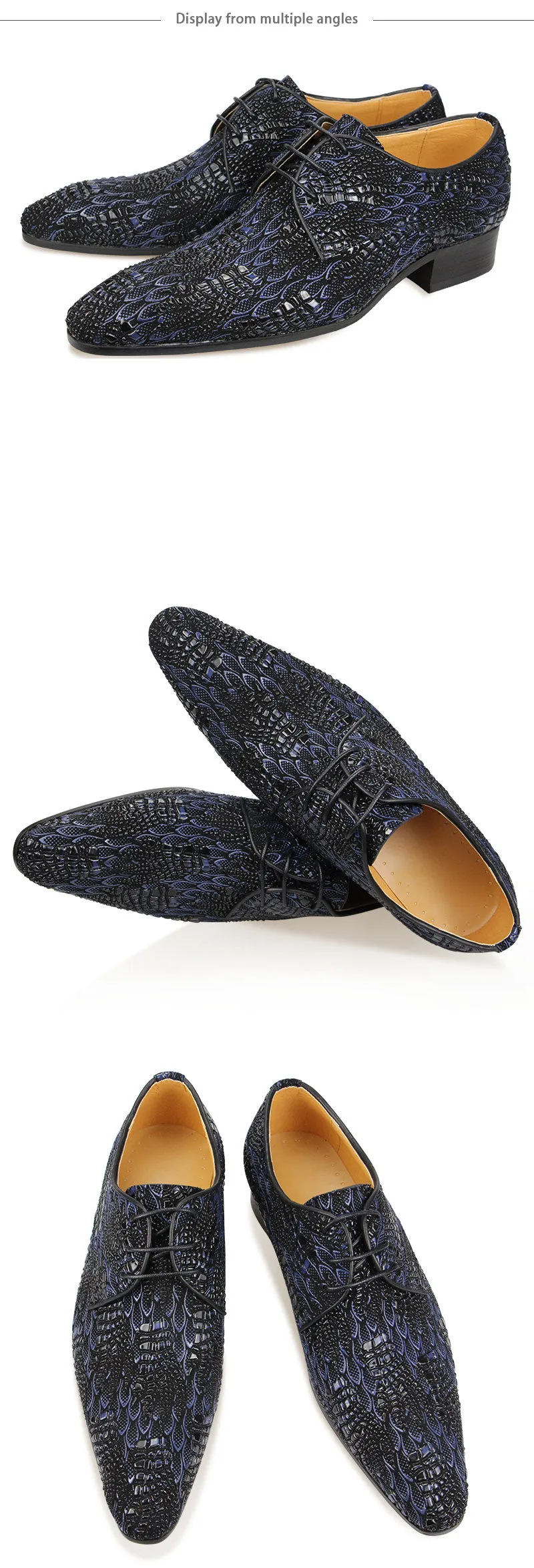 Classic Synthetic Printing Derby Shoes