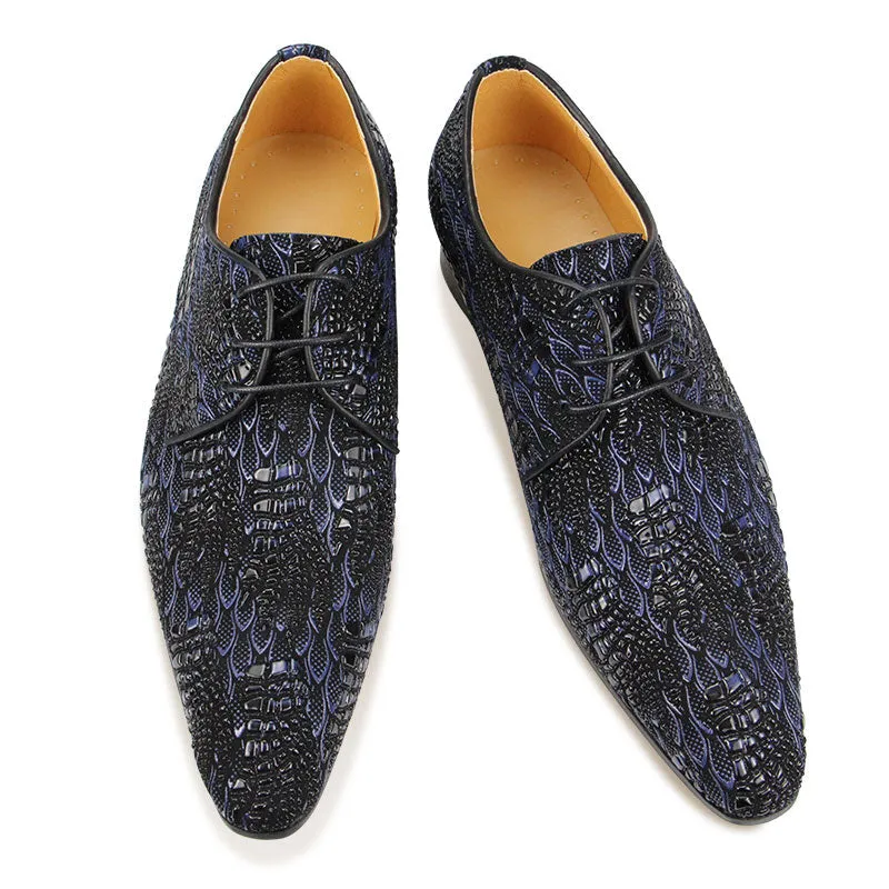 Classic Synthetic Printing Derby Shoes
