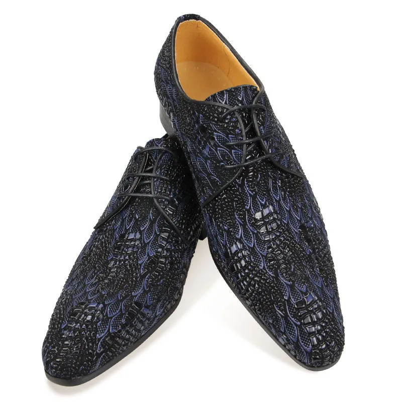 Classic Synthetic Printing Derby Shoes
