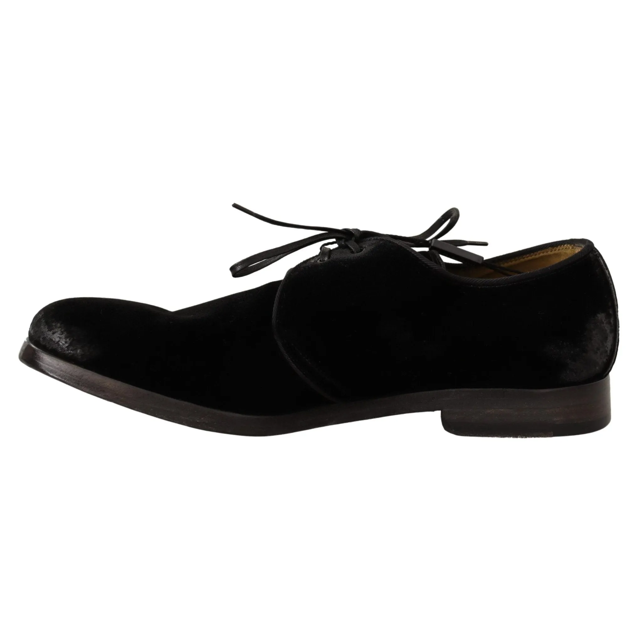 Dolce & Gabbana Elegant Black Velvet Derby Shoes