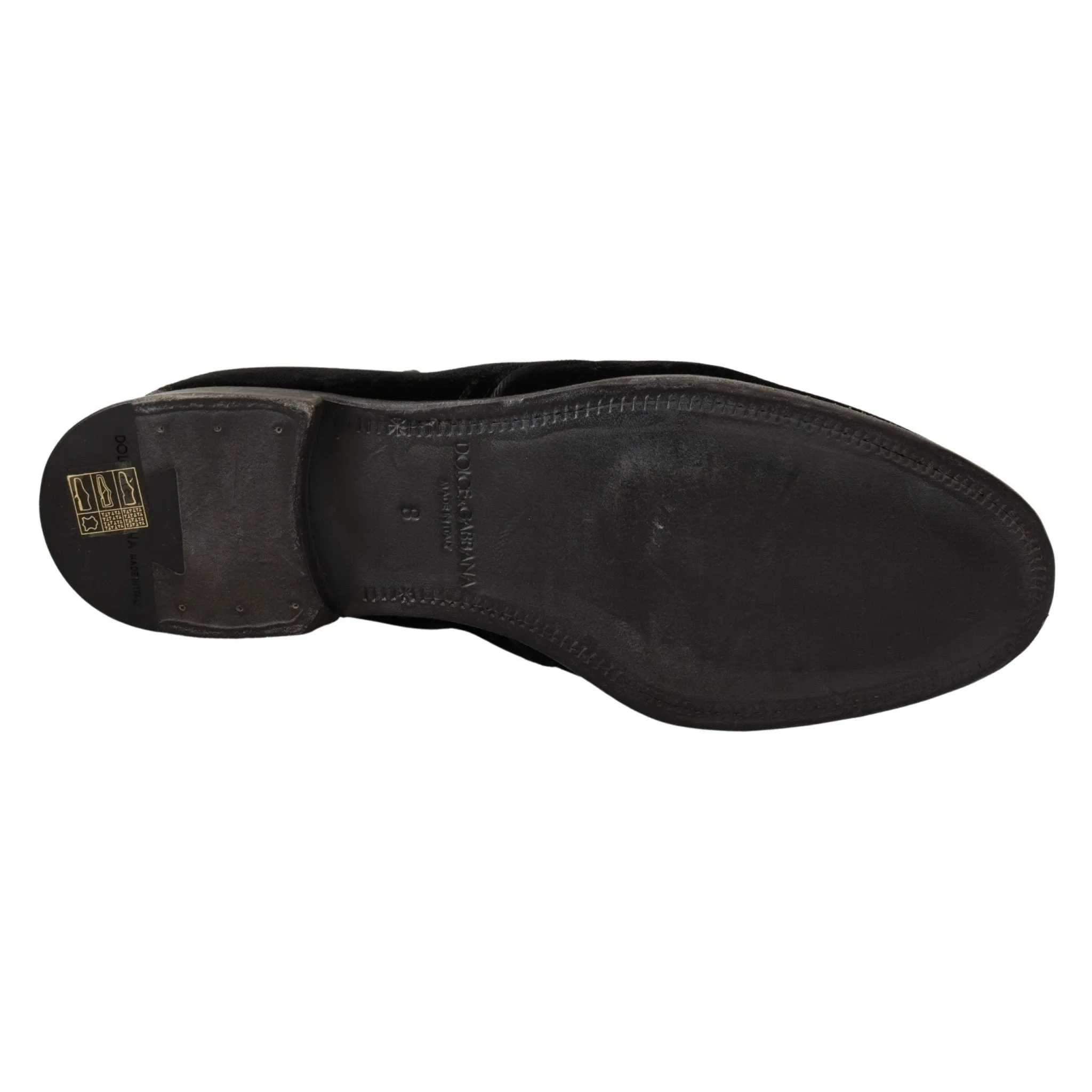 Dolce & Gabbana Elegant Black Velvet Derby Shoes