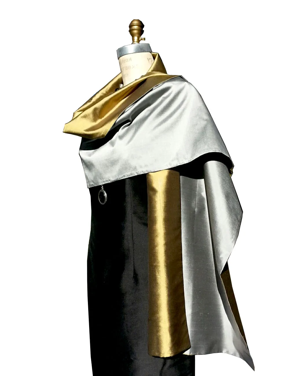 Double Sided Evening Shawl Brass and Silver