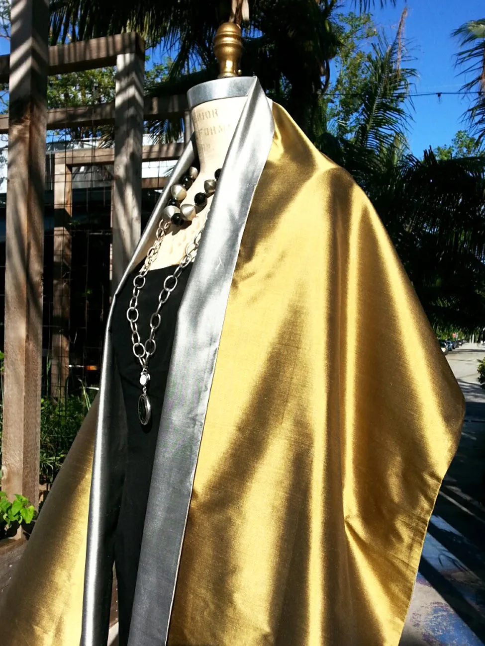 Double Sided Evening Shawl Brass and Silver