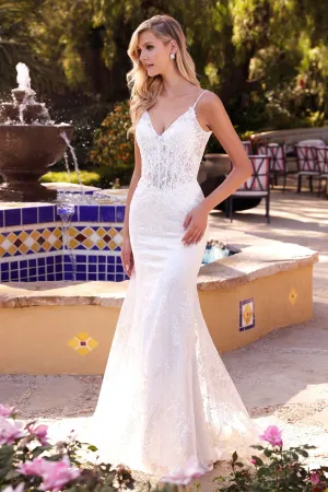 FITTED LACE MERMAID BRIDAL GOWN CDJ825W