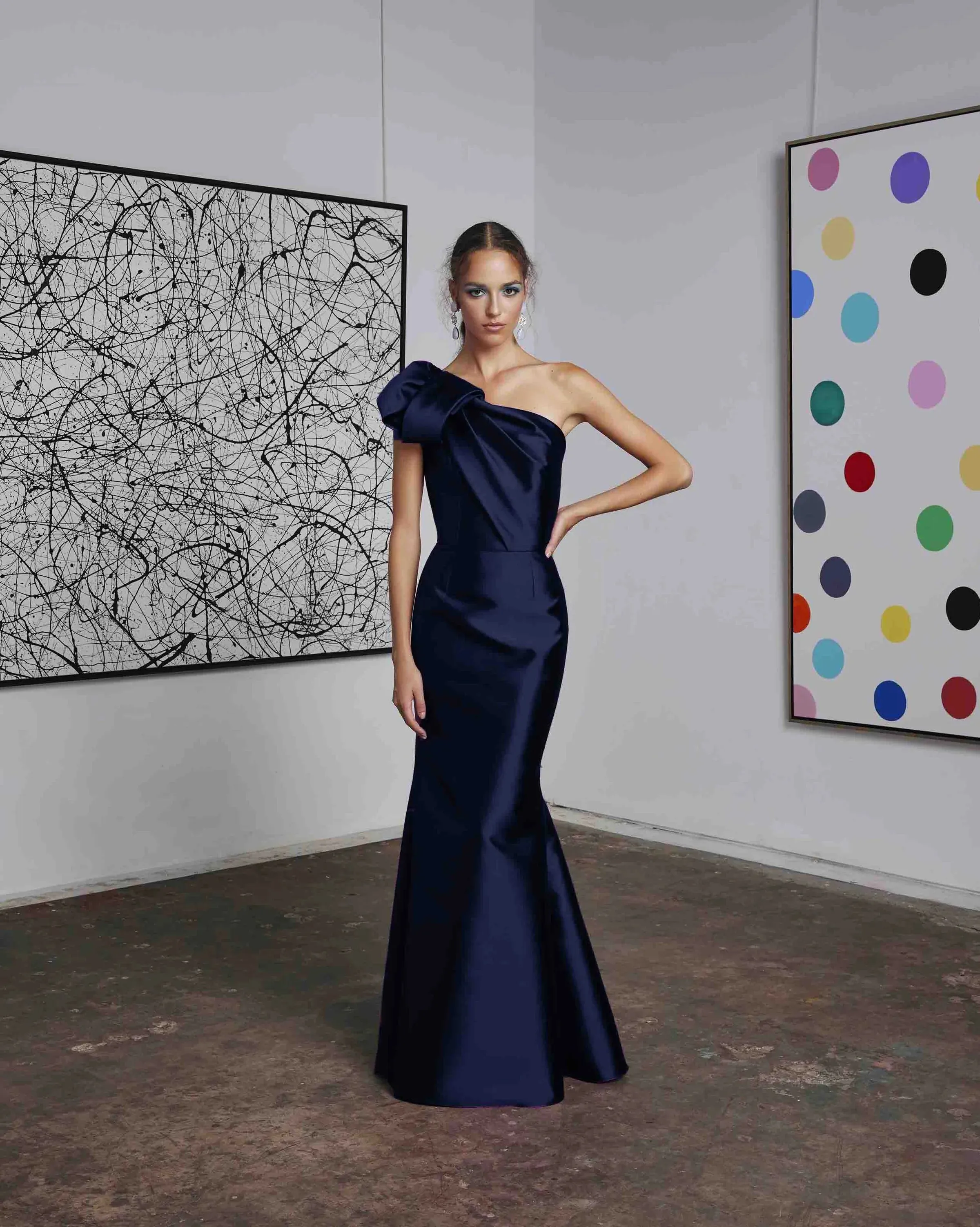 Frascara - 4612: One-Shoulder Gown with Bow Detail