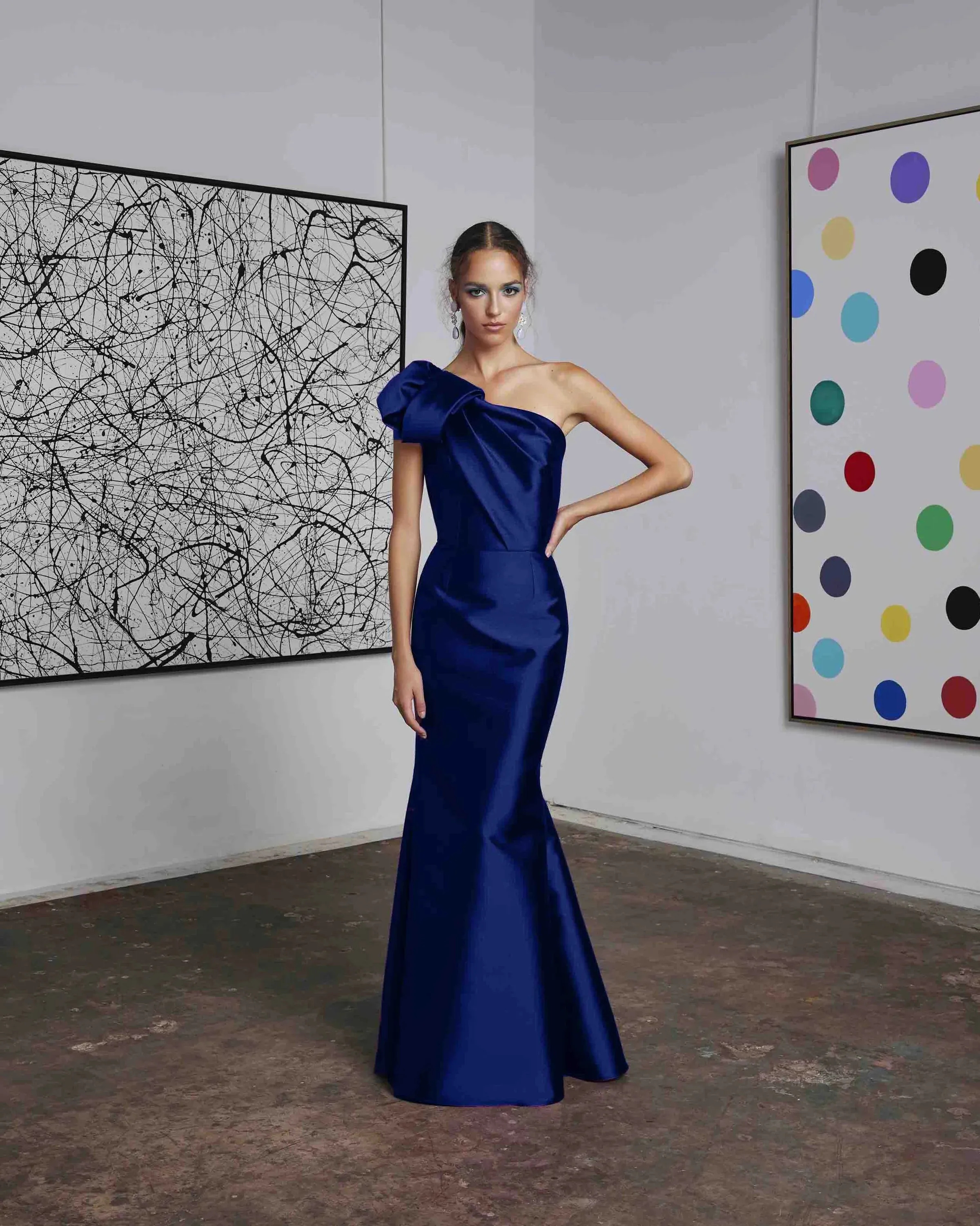 Frascara - 4612: One-Shoulder Gown with Bow Detail