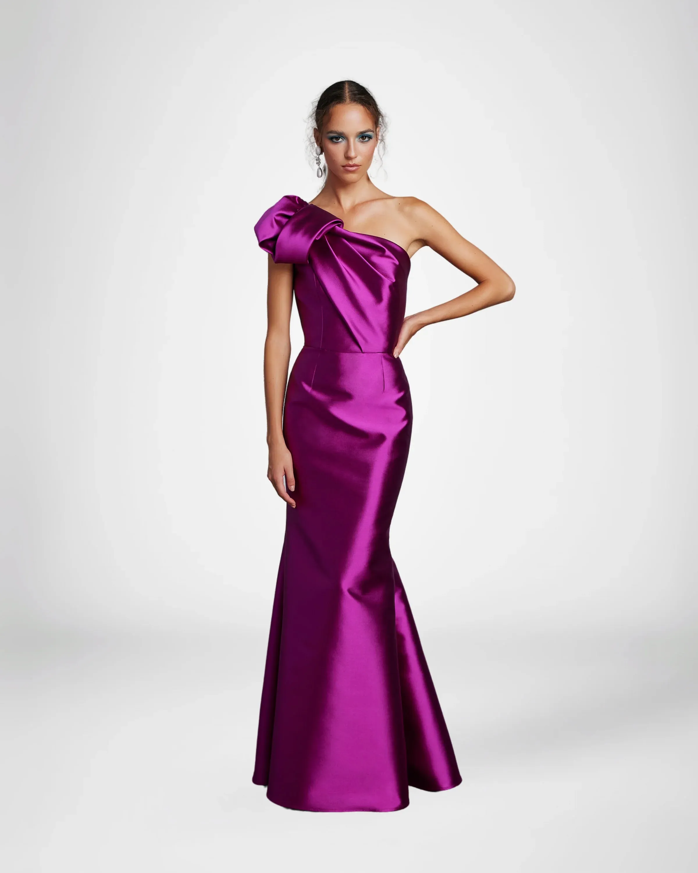 Frascara - 4612: One-Shoulder Gown with Bow Detail