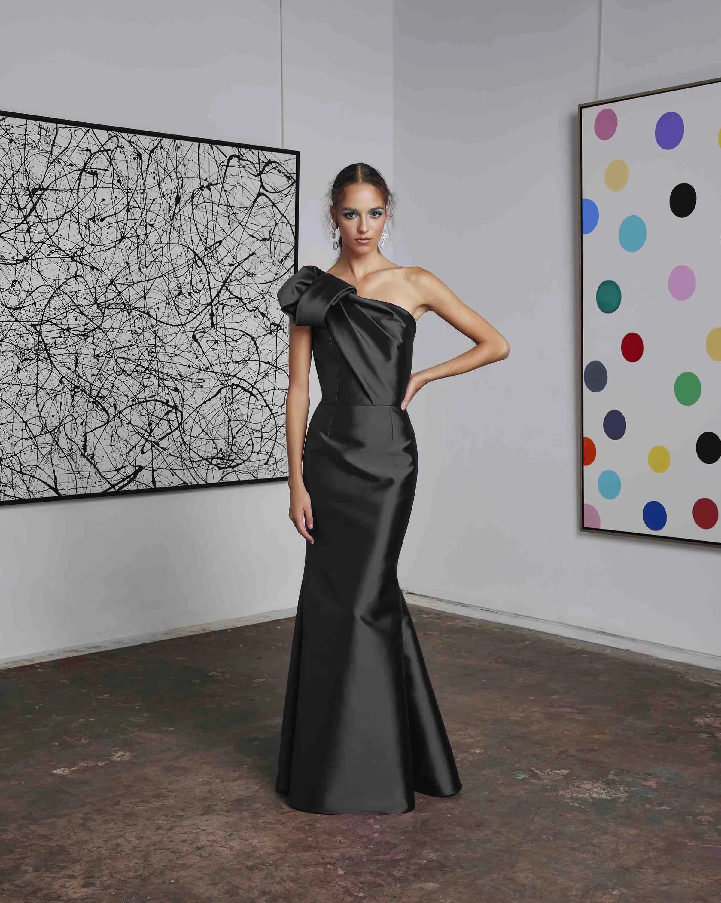 Frascara - 4612: One-Shoulder Gown with Bow Detail