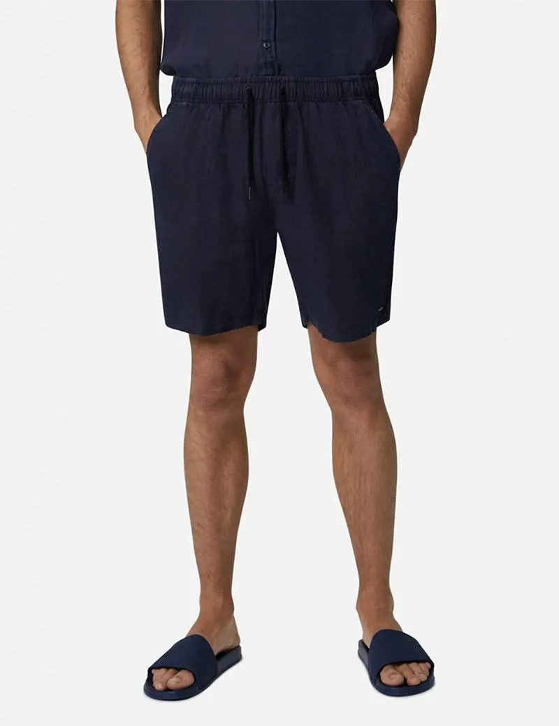 Industrie - The Marina Linen Short - Dark Navy