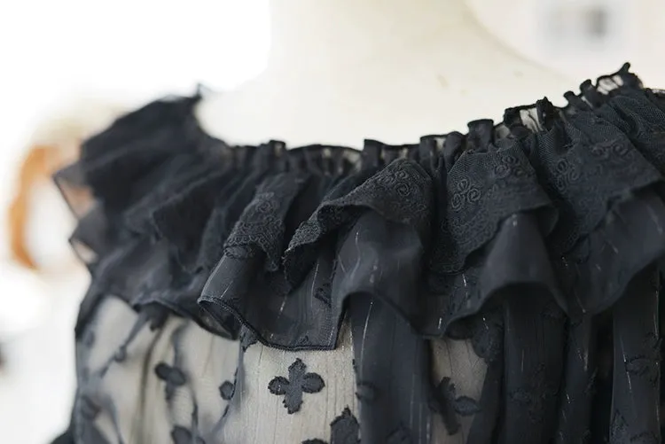 Instant Shipping! White Long Sleeve Chiffon Blouse