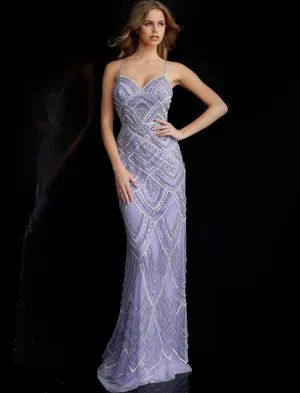 Jovani - 60653 - Scalloped Embroidered Evening Gown