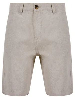 Kahana Cotton Linen Chino Shorts in Nomad Sand - Tokyo Laundry